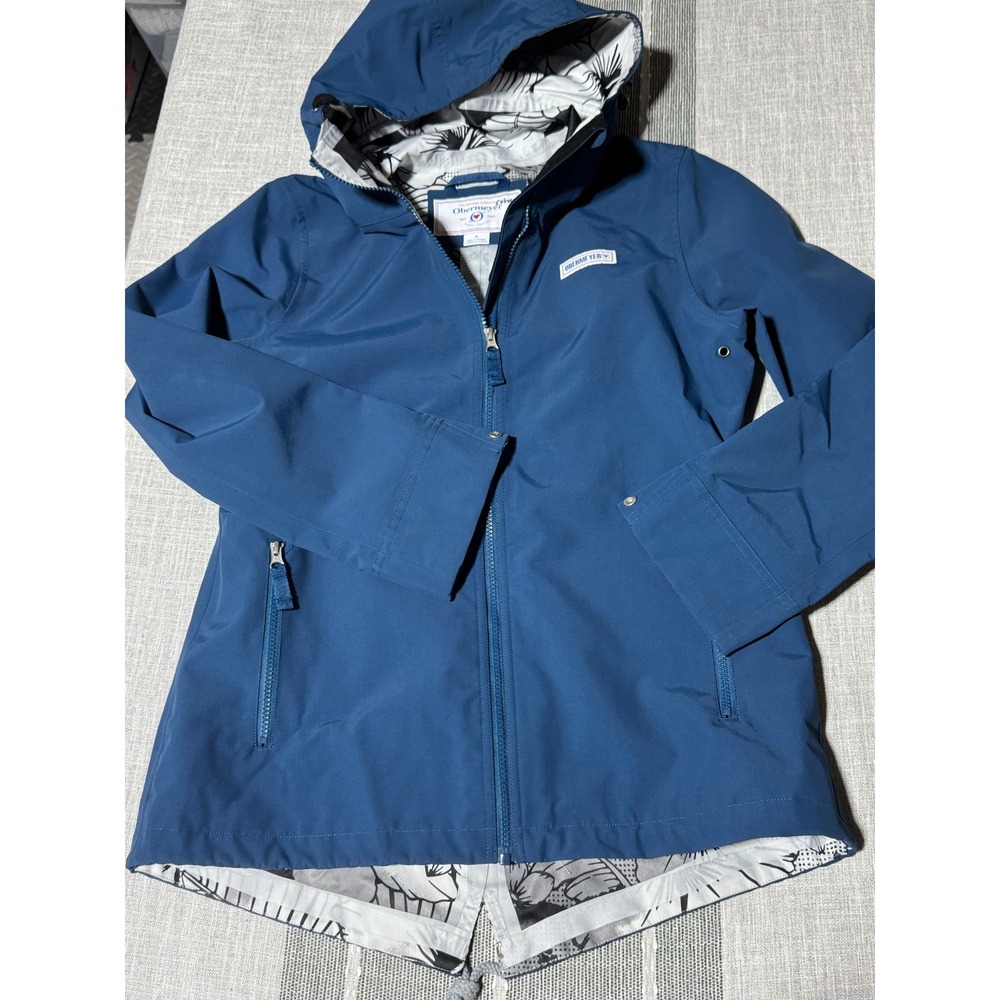 Obermeyer Heritage Collection Cohen Navy Blue Floral Lined Hooded Jacket‎ Small